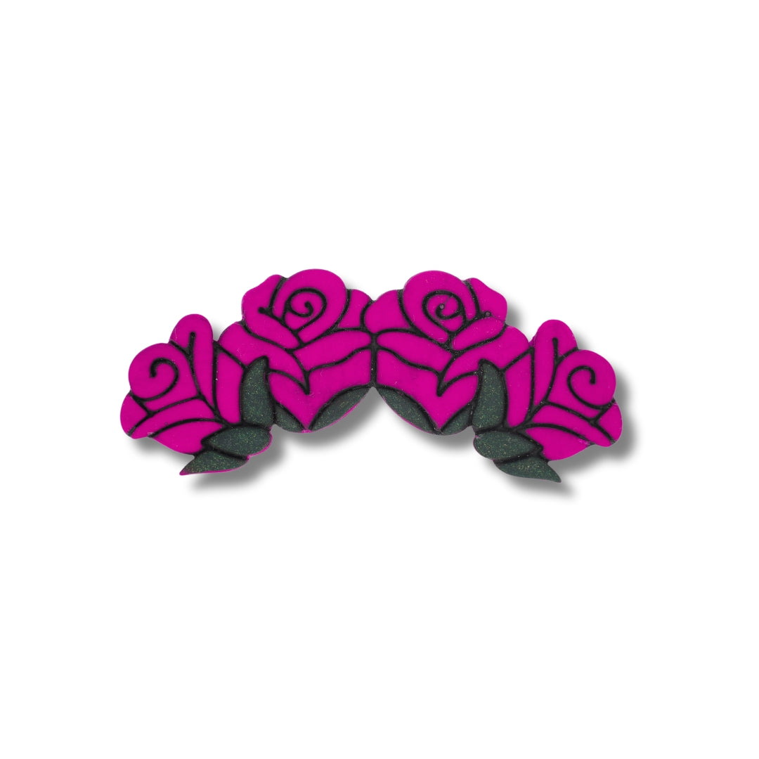 Row of Roses Hair Barrette - Polymer Clay Cutter