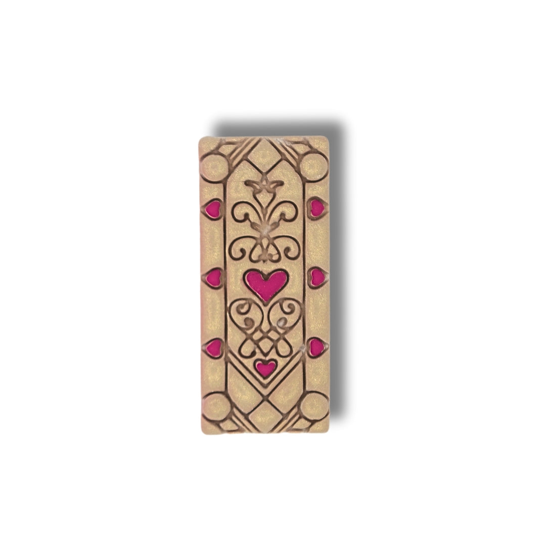 Floral Heart Rectangle - Polymer Clay Cutter