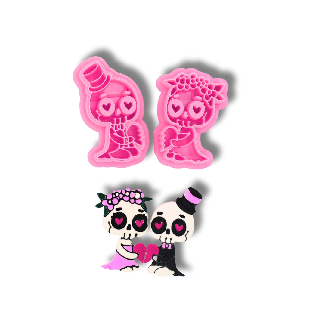 Skeleton Lovers - Polymer Clay Cutter 2 Piece Set
