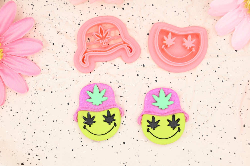 Smiley Face with Bucket Hat- Polymer Clay Cutter Set